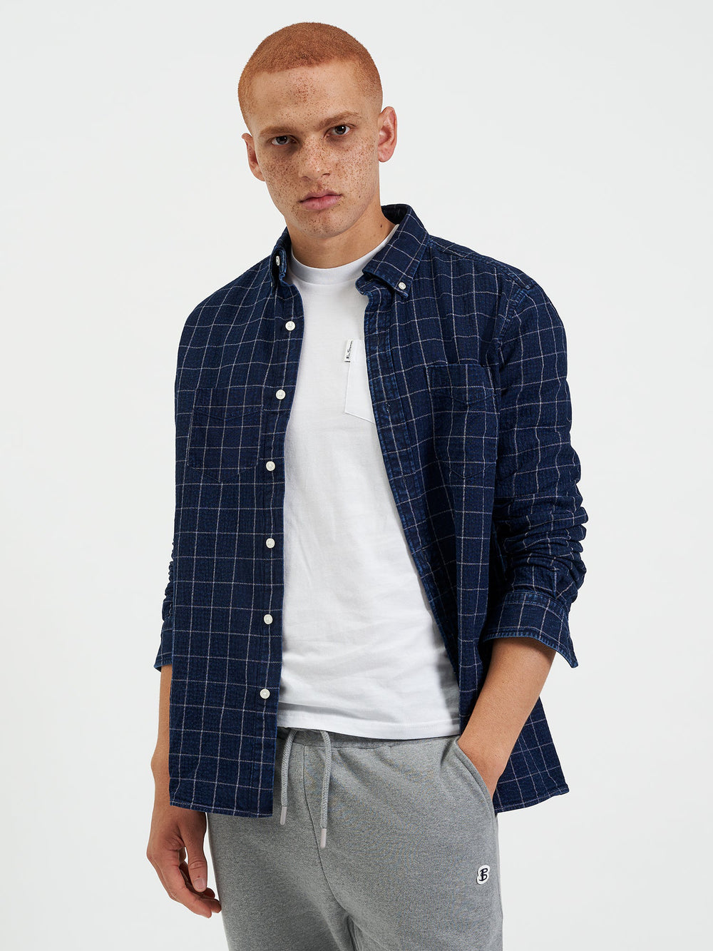 Indigo Ben Sherman Dalston Blues Beatnik Shirts | 341687-ZNU