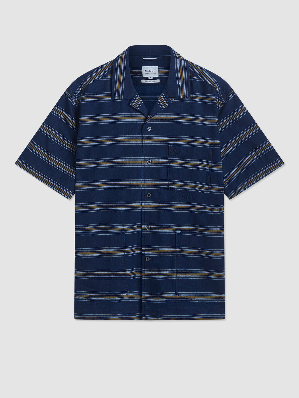 Indigo Ben Sherman Dalston Blues Lightweight Stripe Shirts | 064392-LMN