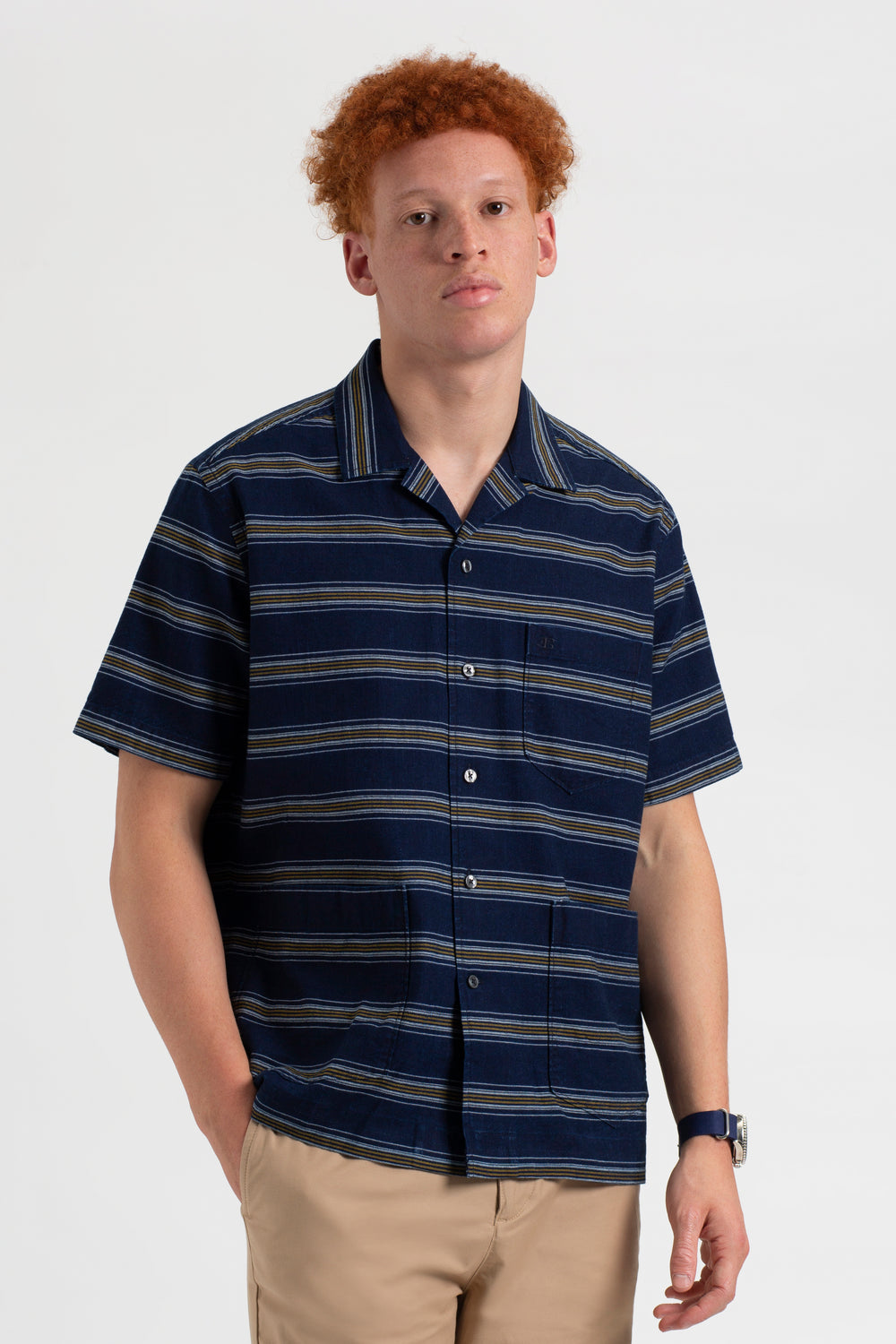 Indigo Ben Sherman Dalston Blues Lightweight Stripe Shirts | 064392-LMN