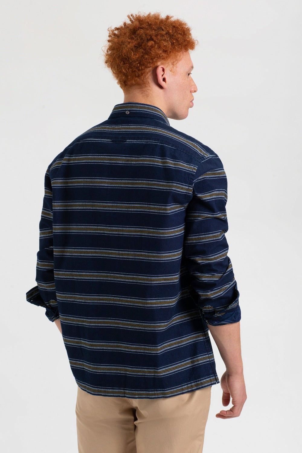 Indigo Ben Sherman Dalston Blues Long Sleeve Indigo Stripe Shirts | 435921-HPV