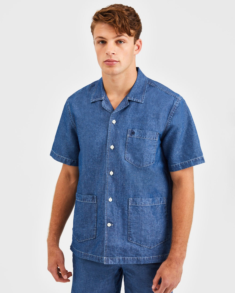 Indigo Ben Sherman Hastings Garment Dye Chambray Shirts | 203467-BWZ