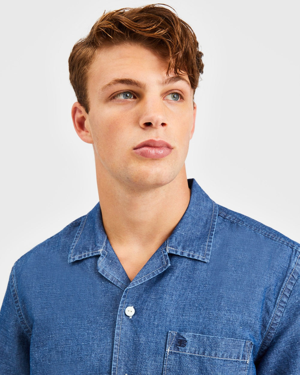 Indigo Ben Sherman Hastings Garment Dye Chambray Shirts | 203467-BWZ