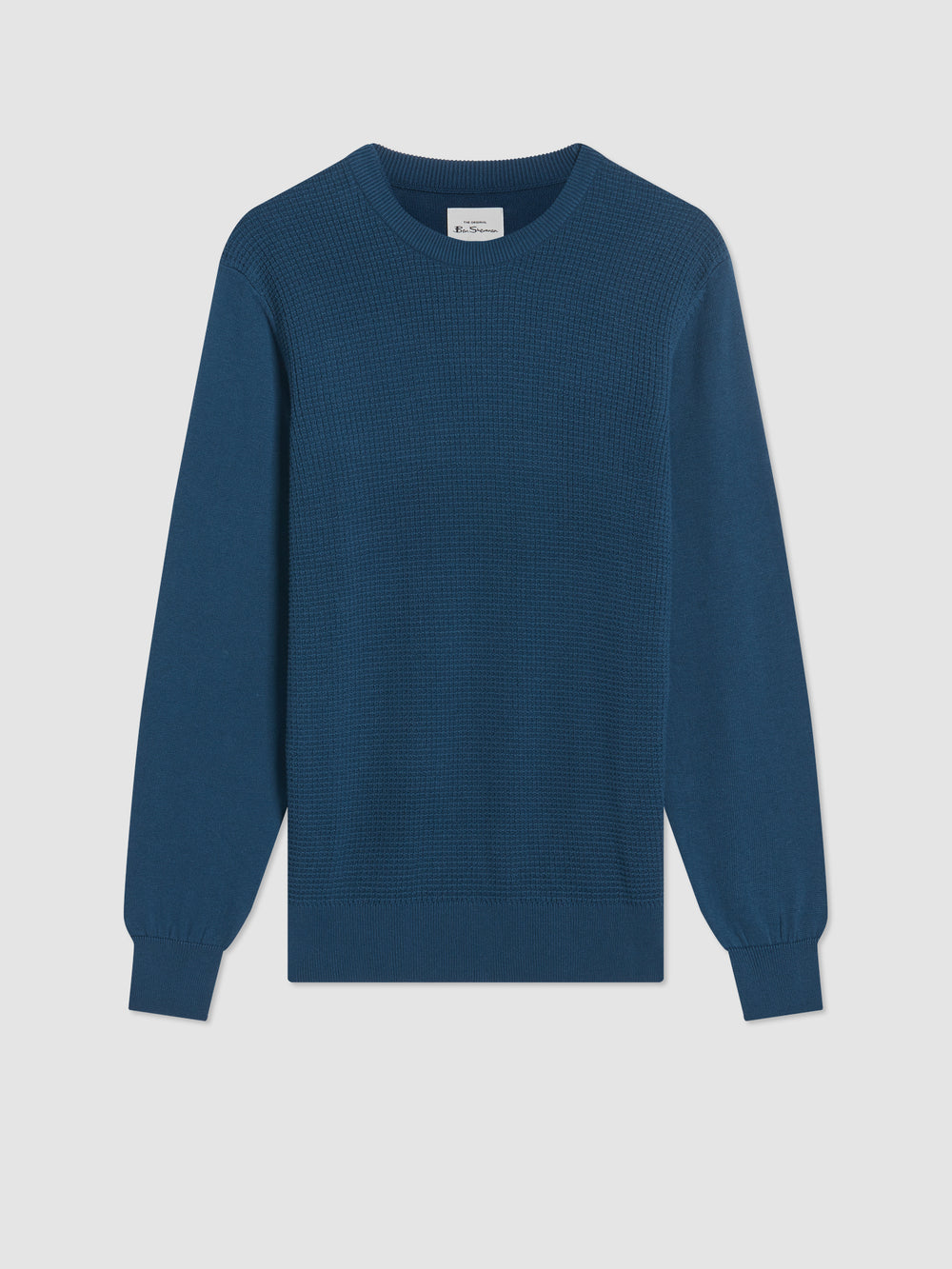 Indigo Ben Sherman Textured Crewneck Knitwear | 130749-IWA