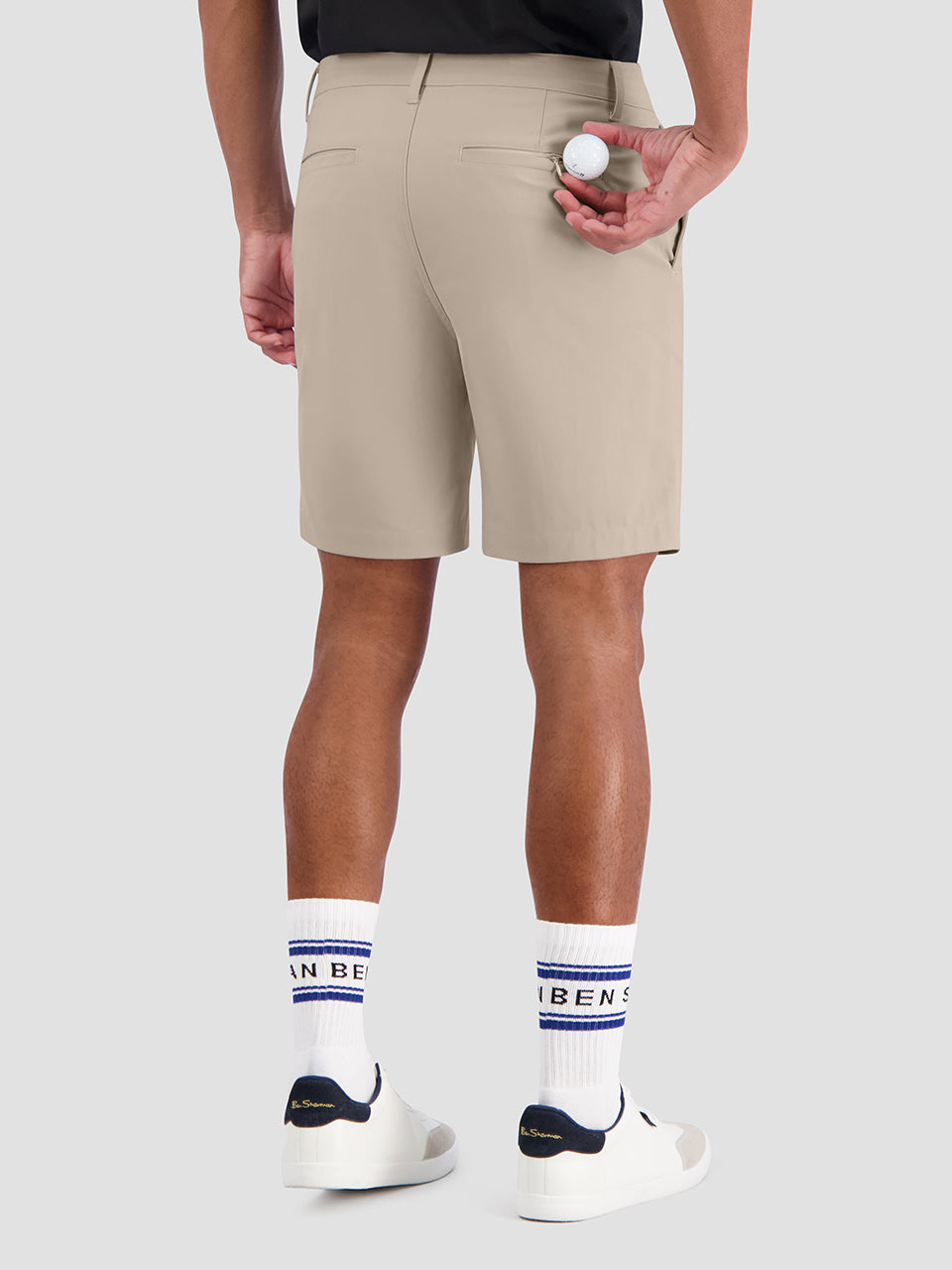 Khaki Ben Sherman 4Way Stretch Tech Shorts | 514309-FCQ