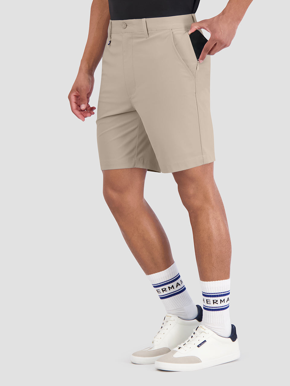 Khaki Ben Sherman 4Way Stretch Tech Shorts | 514309-FCQ