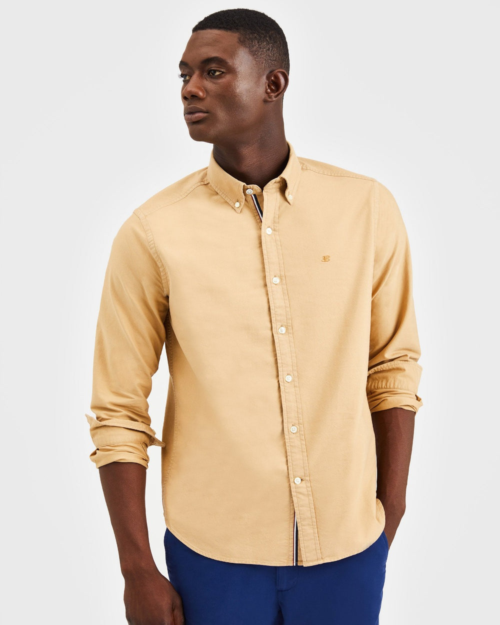 Khaki Ben Sherman Beatnik Oxford Garment Dye Shirts | 930846-NHU