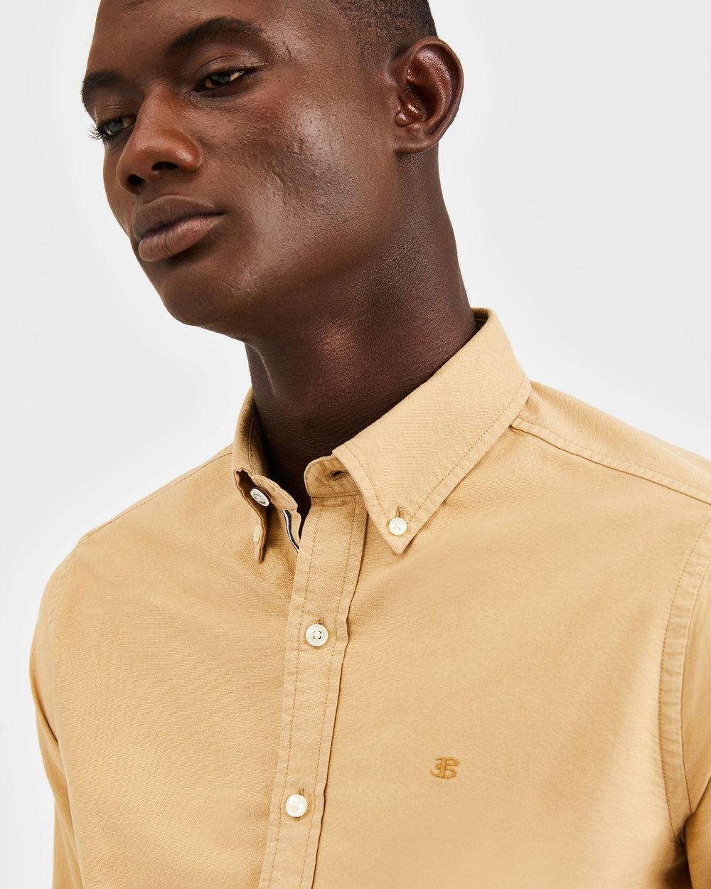 Khaki Ben Sherman Beatnik Oxford Garment Dye Shirts | 930846-NHU