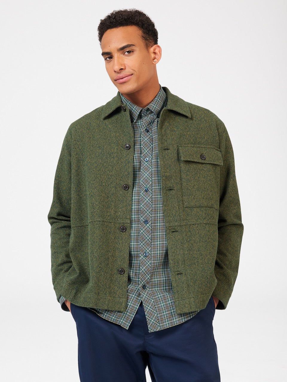 Khaki Ben Sherman Signature Casual Cotton Jackets | 823597-VHG