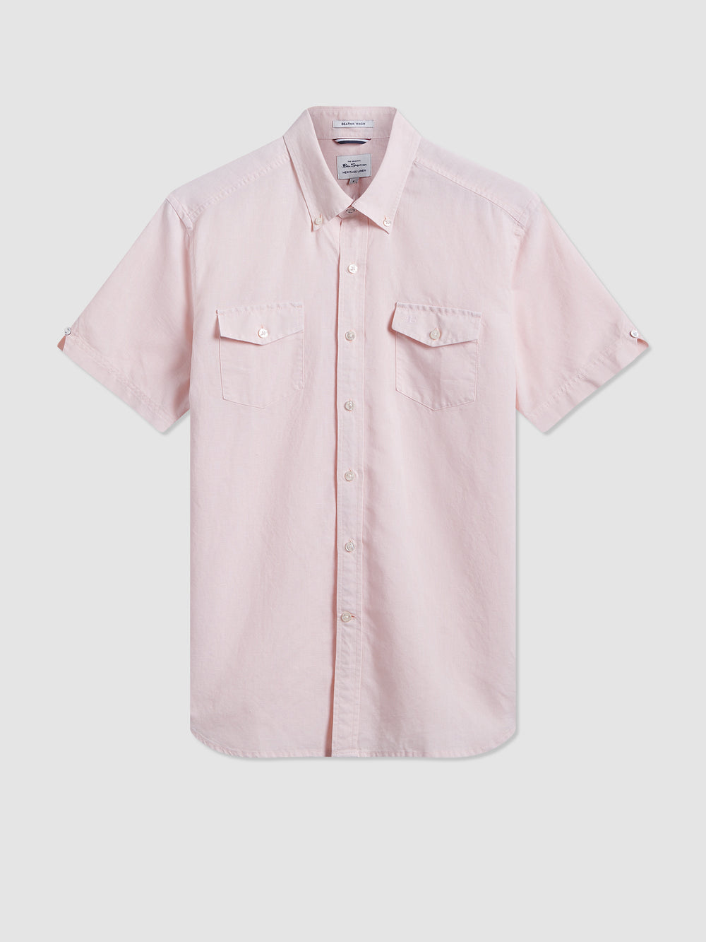 Light Pink Ben Sherman Garment Dye Linen Shirts | 974830-ODS