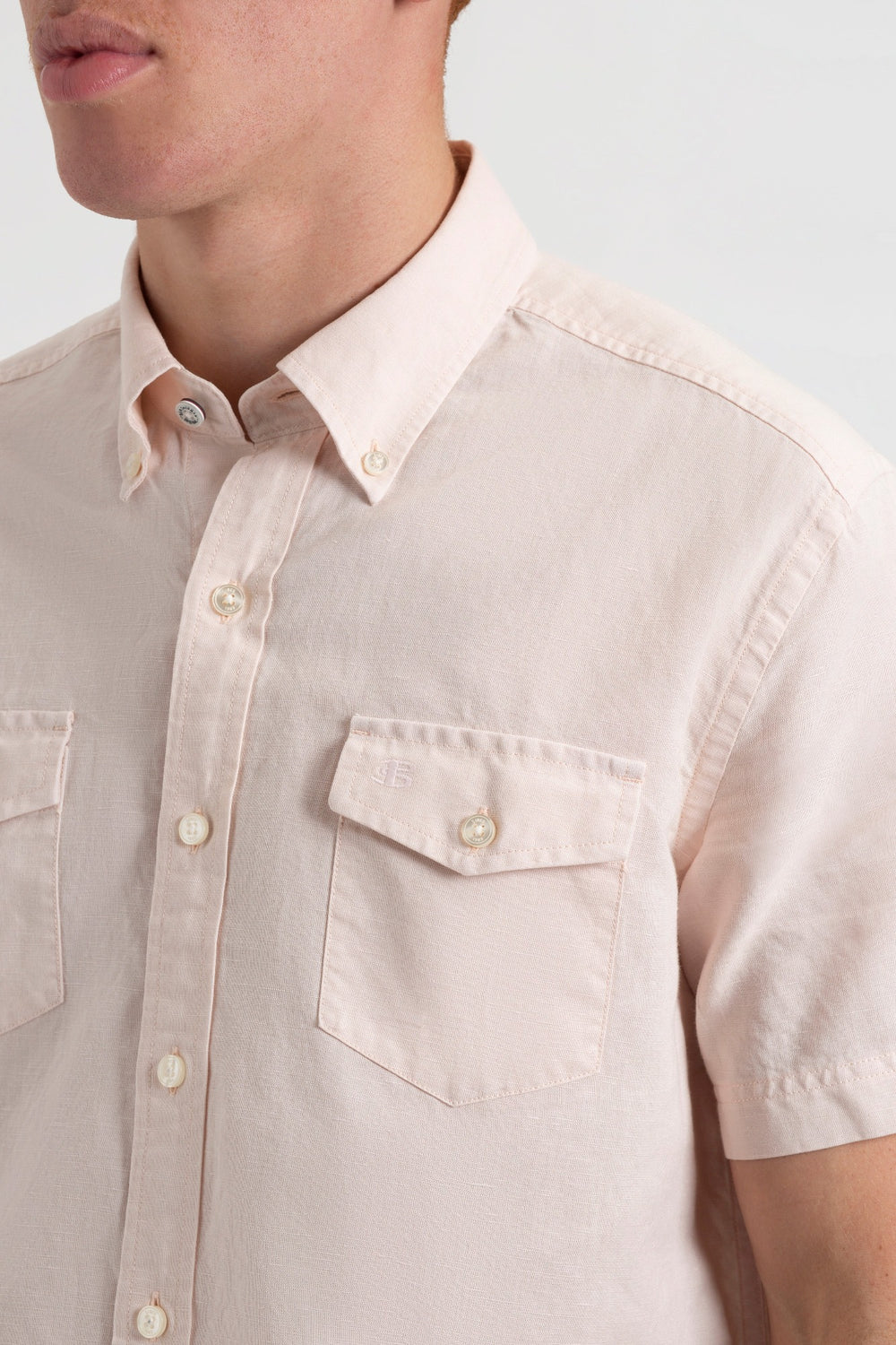 Light Pink Ben Sherman Garment Dye Linen Shirts | 974830-ODS