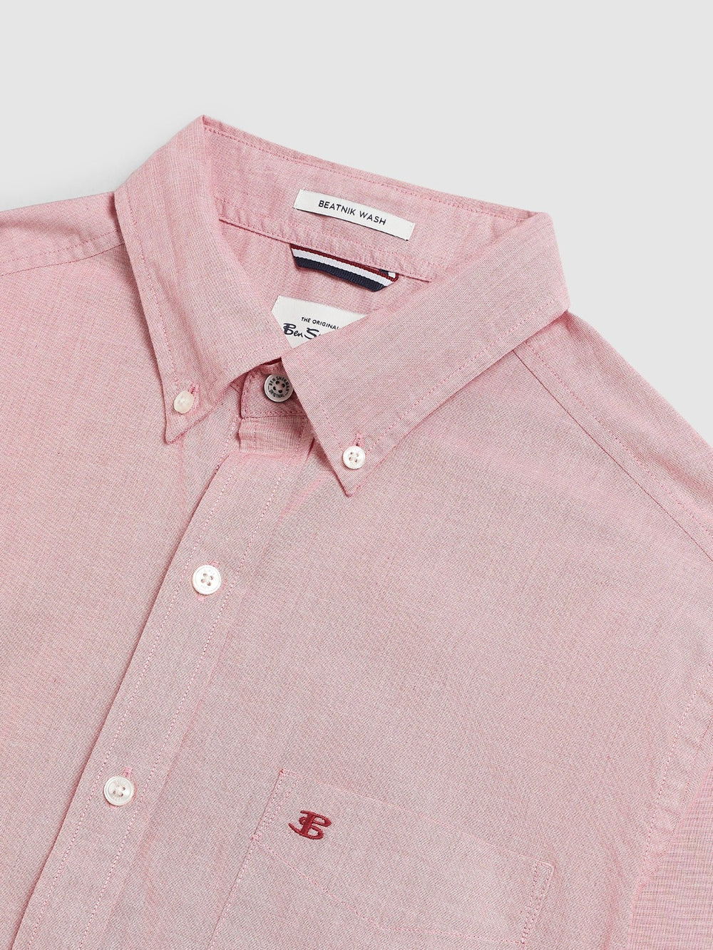 Light Red Ben Sherman Beatnik Wash Long-Sleeve Shirts | 103857-SAB