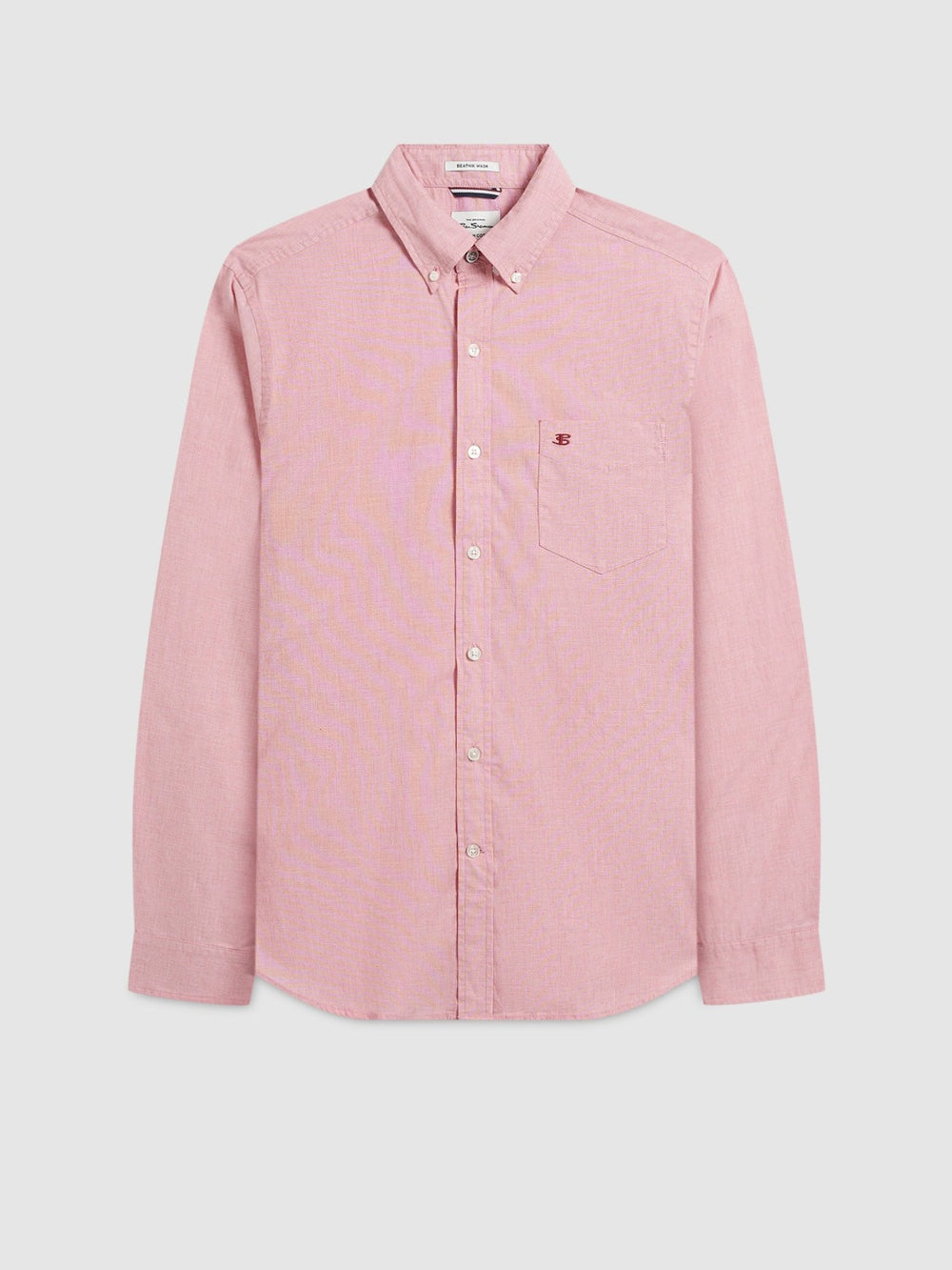 Light Red Ben Sherman Beatnik Wash Long-Sleeve Shirts | 103857-SAB