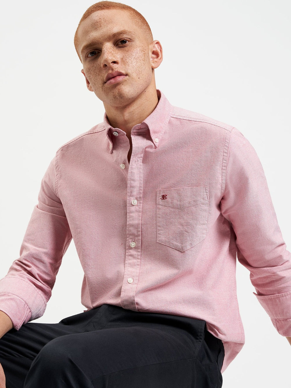 Light Red Ben Sherman Brighton Oxford Organic Shirts | 547926-WQB