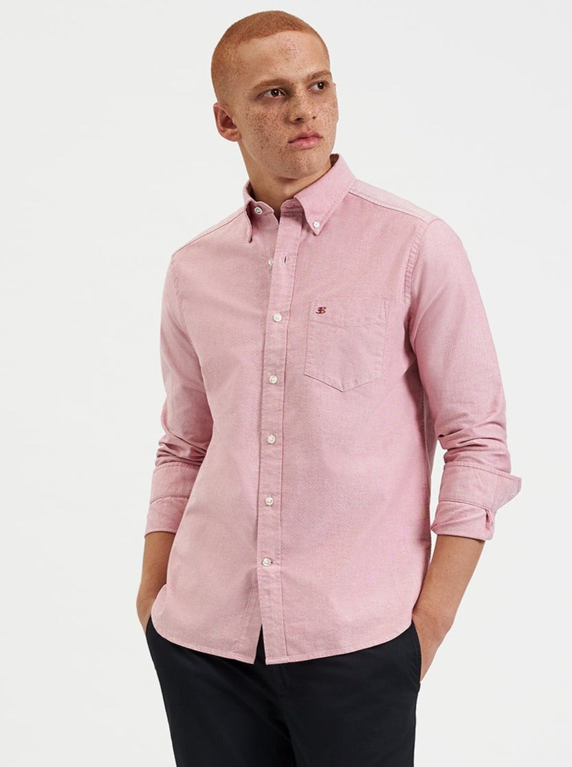 Light Red Ben Sherman Brighton Oxford Organic Shirts | 547926-WQB