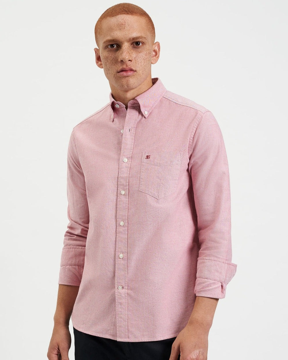 Light Red Ben Sherman Brighton Oxford Organic Shirts | 547926-WQB