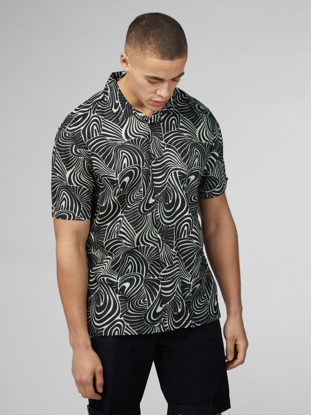 Mint Ben Sherman B by Ben Sherman Psychedelic Swirl Print Shirts | 407895-WLC