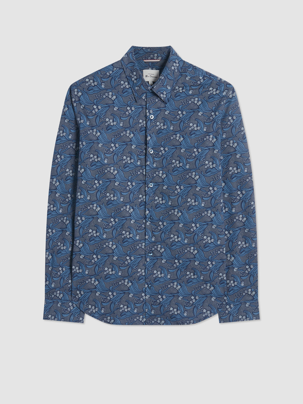 Navy Ben Sherman Art Nouveau Floral Shirts | 473825-ADQ