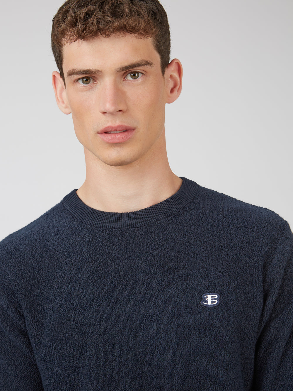 Navy Ben Sherman B by Ben Sherman Crewneck Knitwear | 764528-BPG