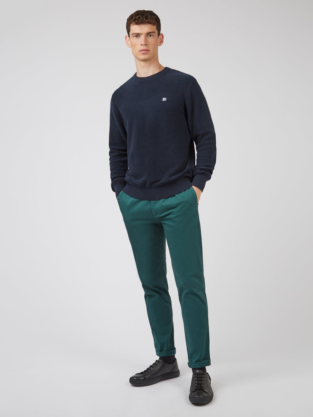 Navy Ben Sherman B by Ben Sherman Crewneck Knitwear | 764528-BPG