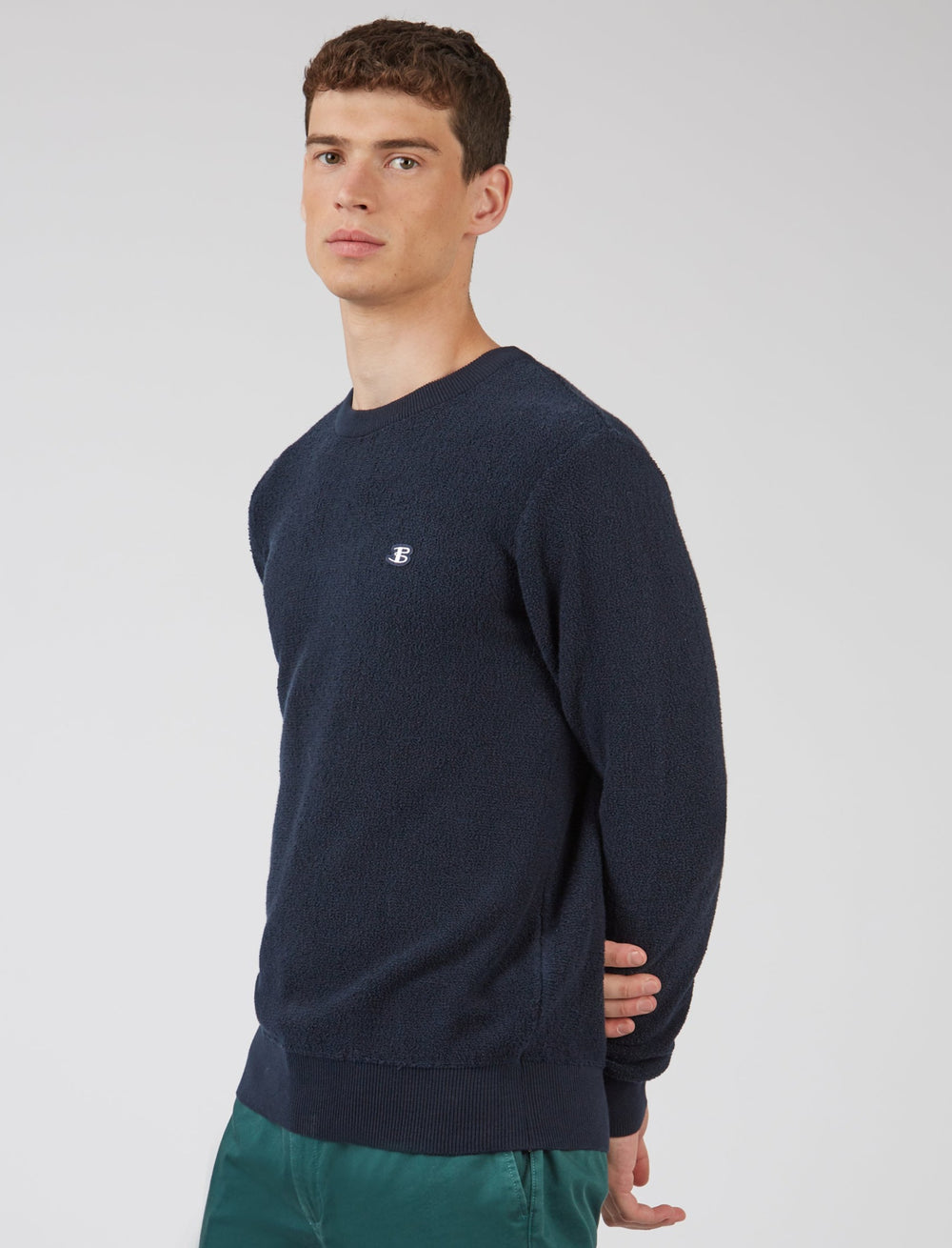 Navy Ben Sherman B by Ben Sherman Crewneck Knitwear | 764528-BPG