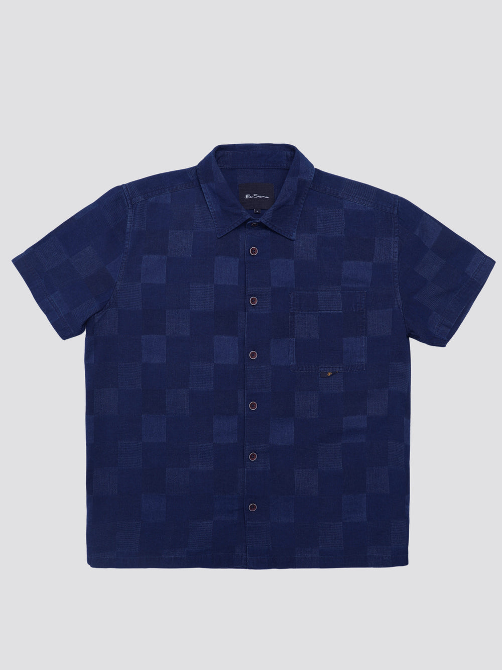 Navy Ben Sherman B by Ben Sherman Indigo Check Shirts | 716389-ZAH