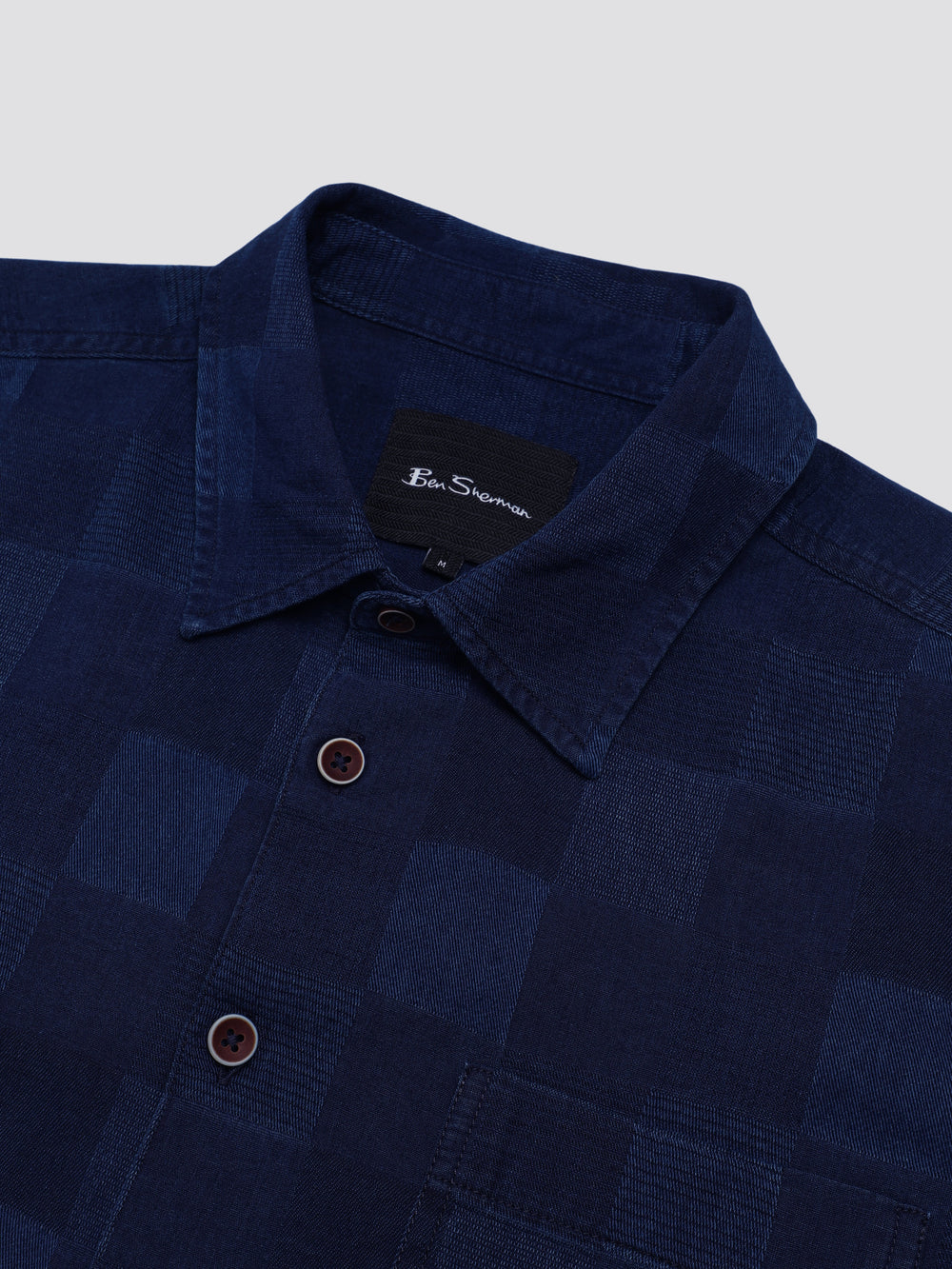 Navy Ben Sherman B by Ben Sherman Indigo Check Shirts | 716389-ZAH