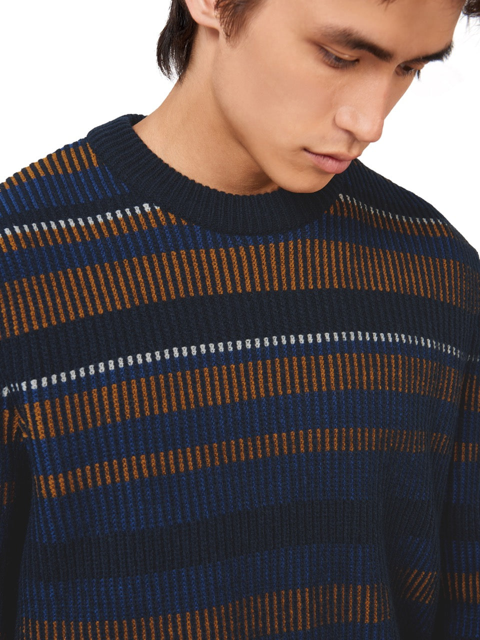 Navy Ben Sherman B by Ben Sherman Stripe Knitwear | 437510-MTH