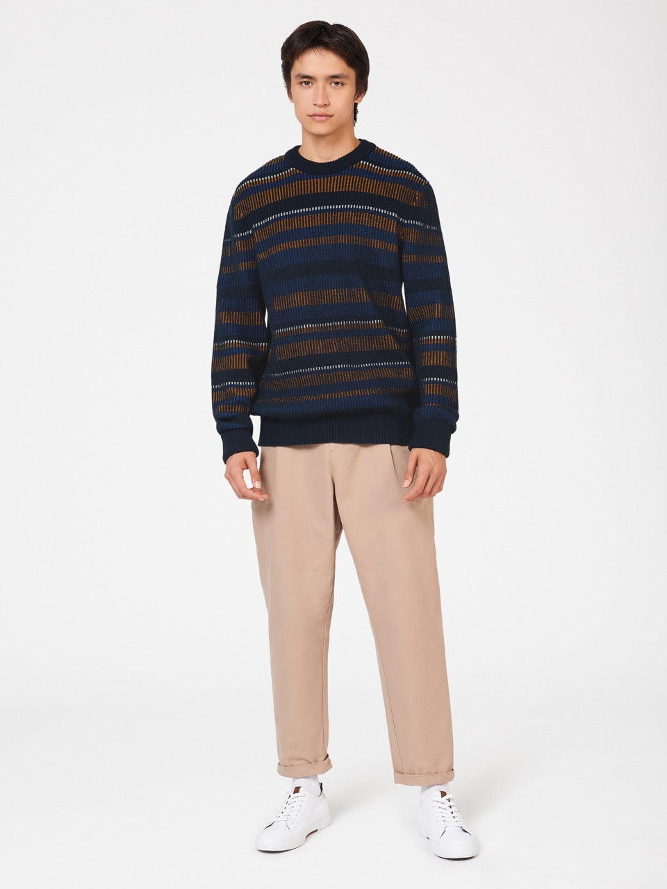 Navy Ben Sherman B by Ben Sherman Stripe Knitwear | 437510-MTH