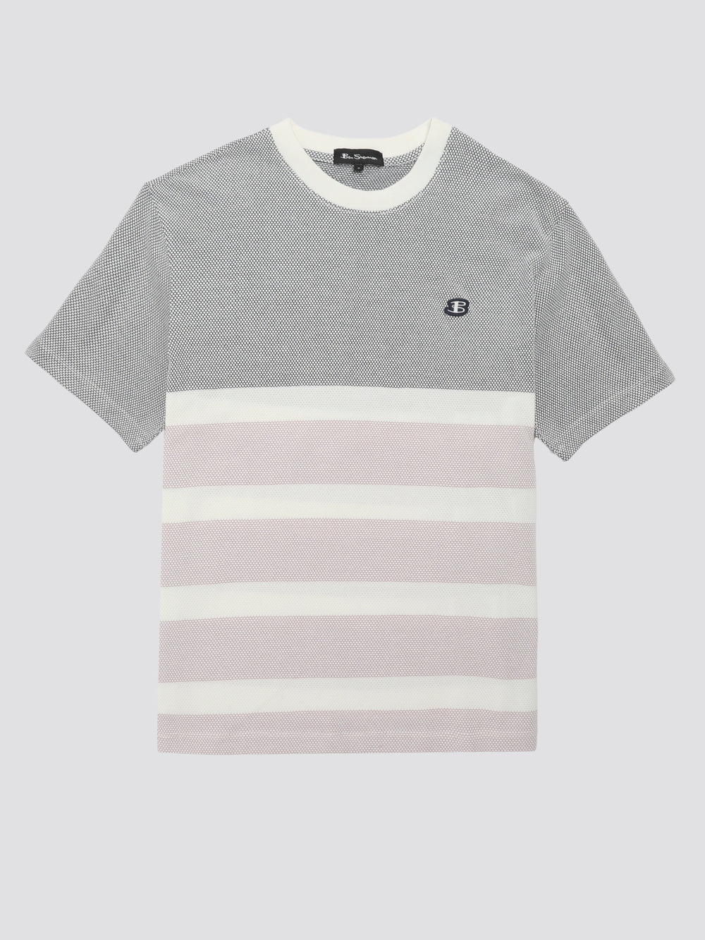 Navy Ben Sherman B by Ben Sherman Textured Block Stripe T-Shirt | 492130-SRE