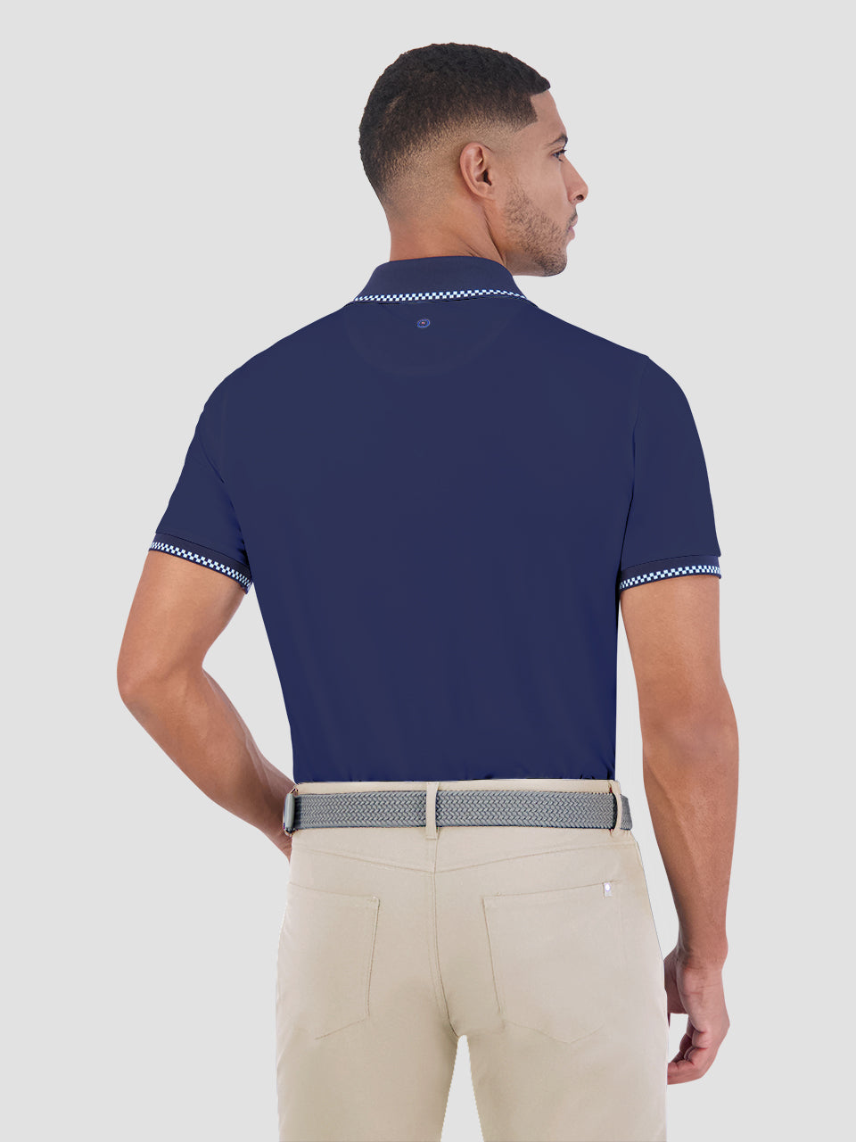 Navy Ben Sherman Checker Rib Air Pique Sports Fit Polo Shirts | 852073-GSY