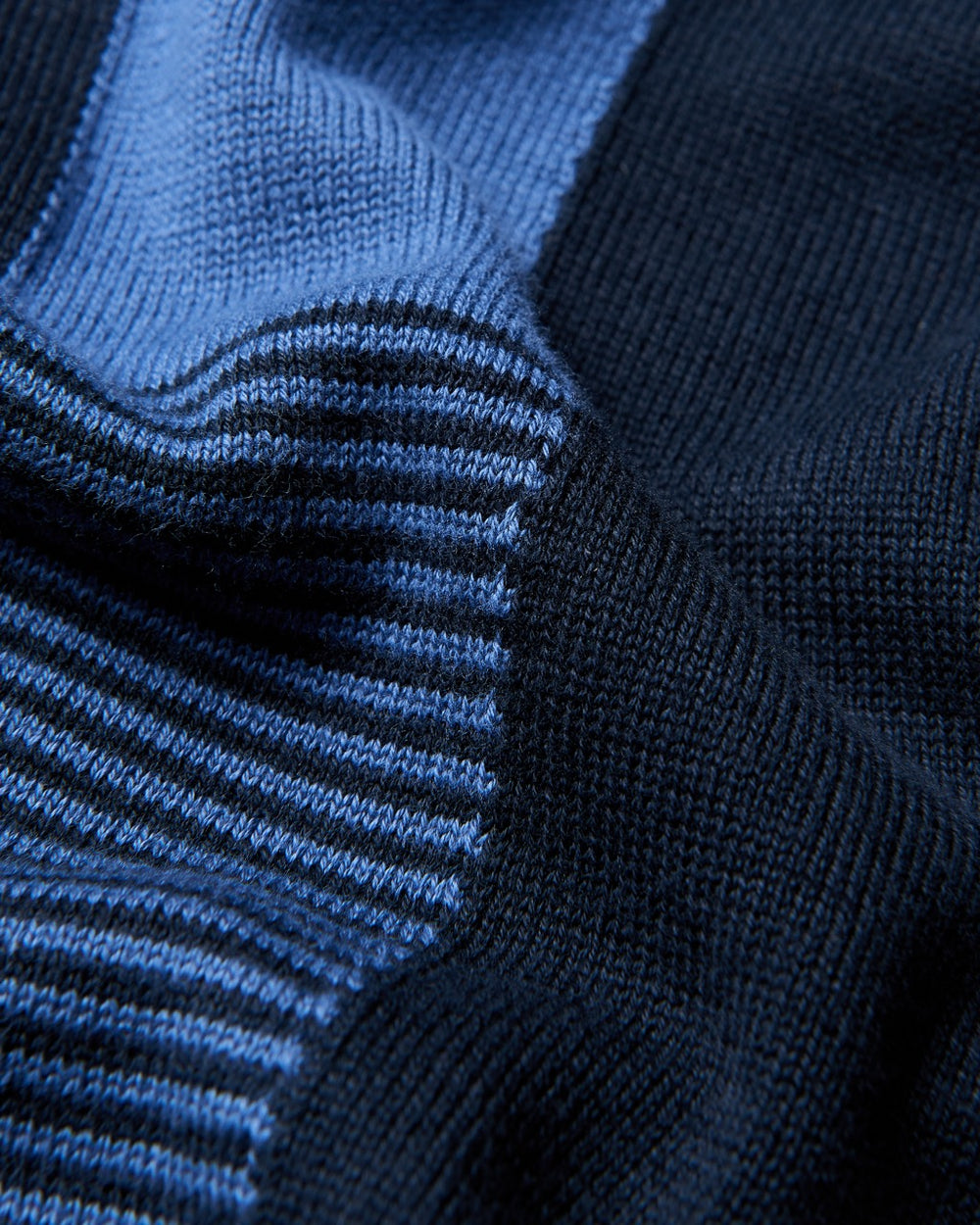 Navy Ben Sherman Intarsia Stripe Polo Neck Sweaters | 635701-NSR