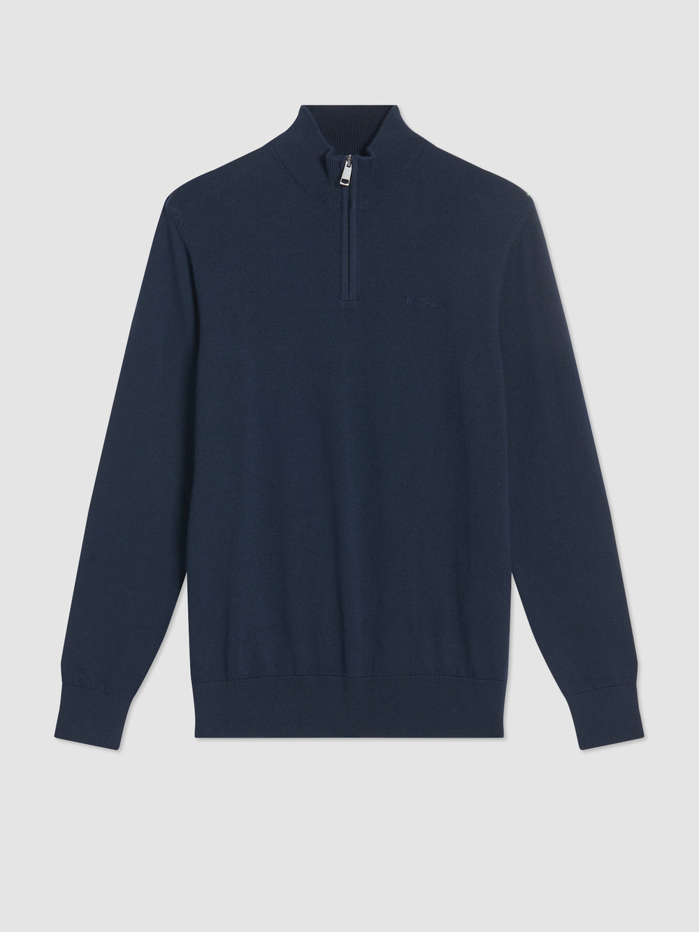 Navy Ben Sherman Merino Half-Zip Knitwear | 694385-UMK