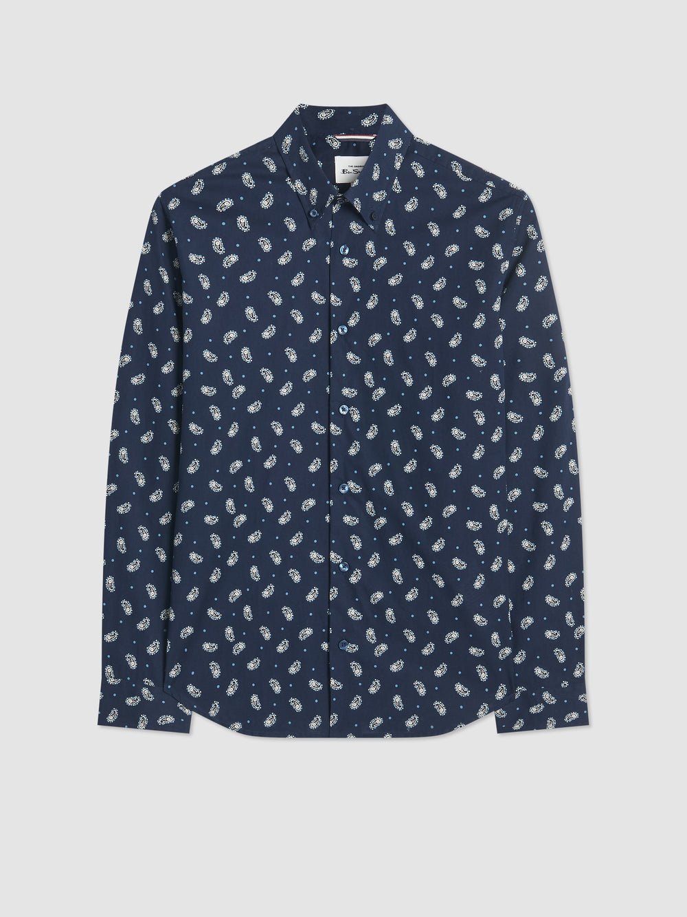 Navy Ben Sherman Micro Paisley Shirts | 520196-FRS