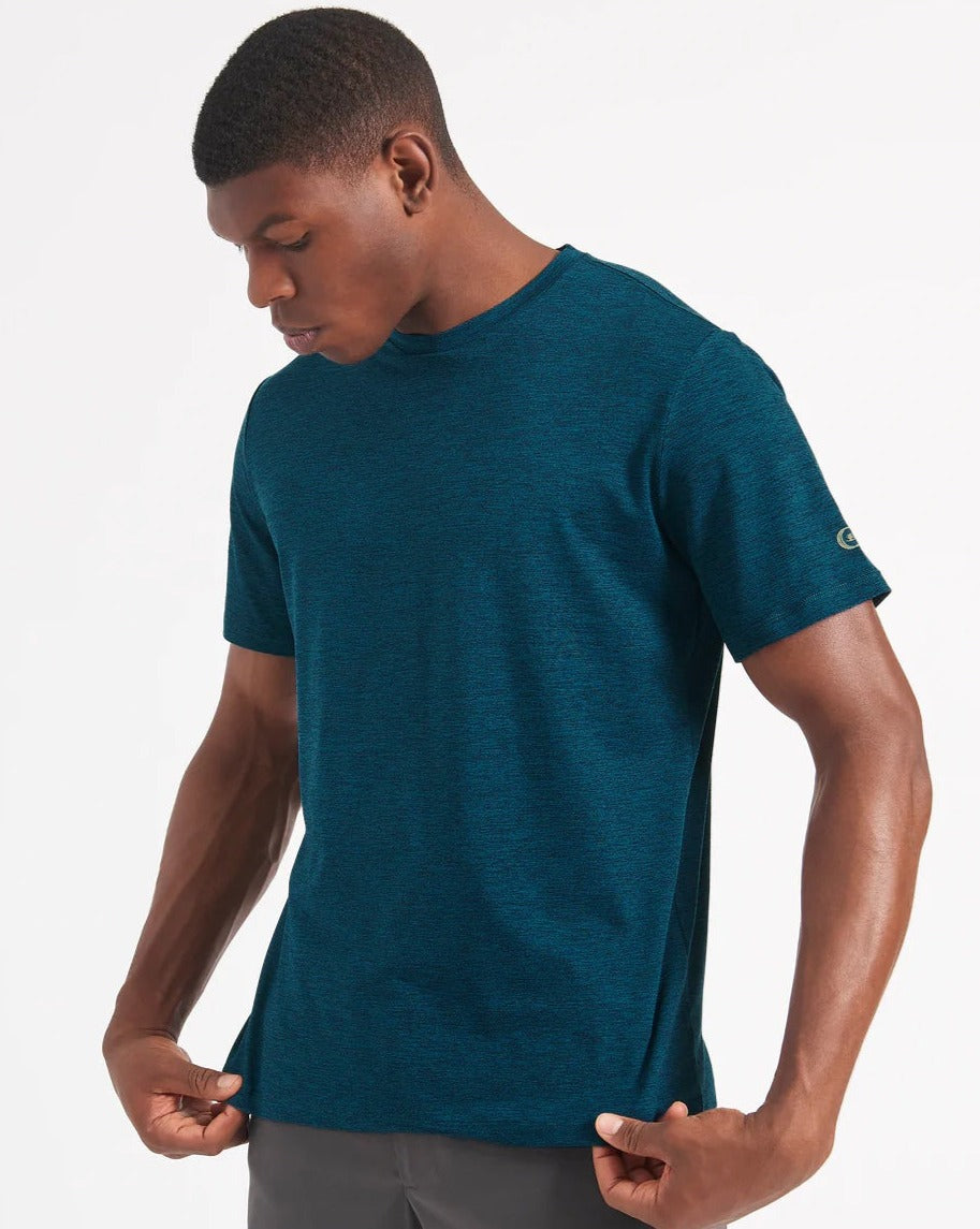 Navy Ben Sherman Performance Stretch Marl Heather T-Shirt | 964573-PWE