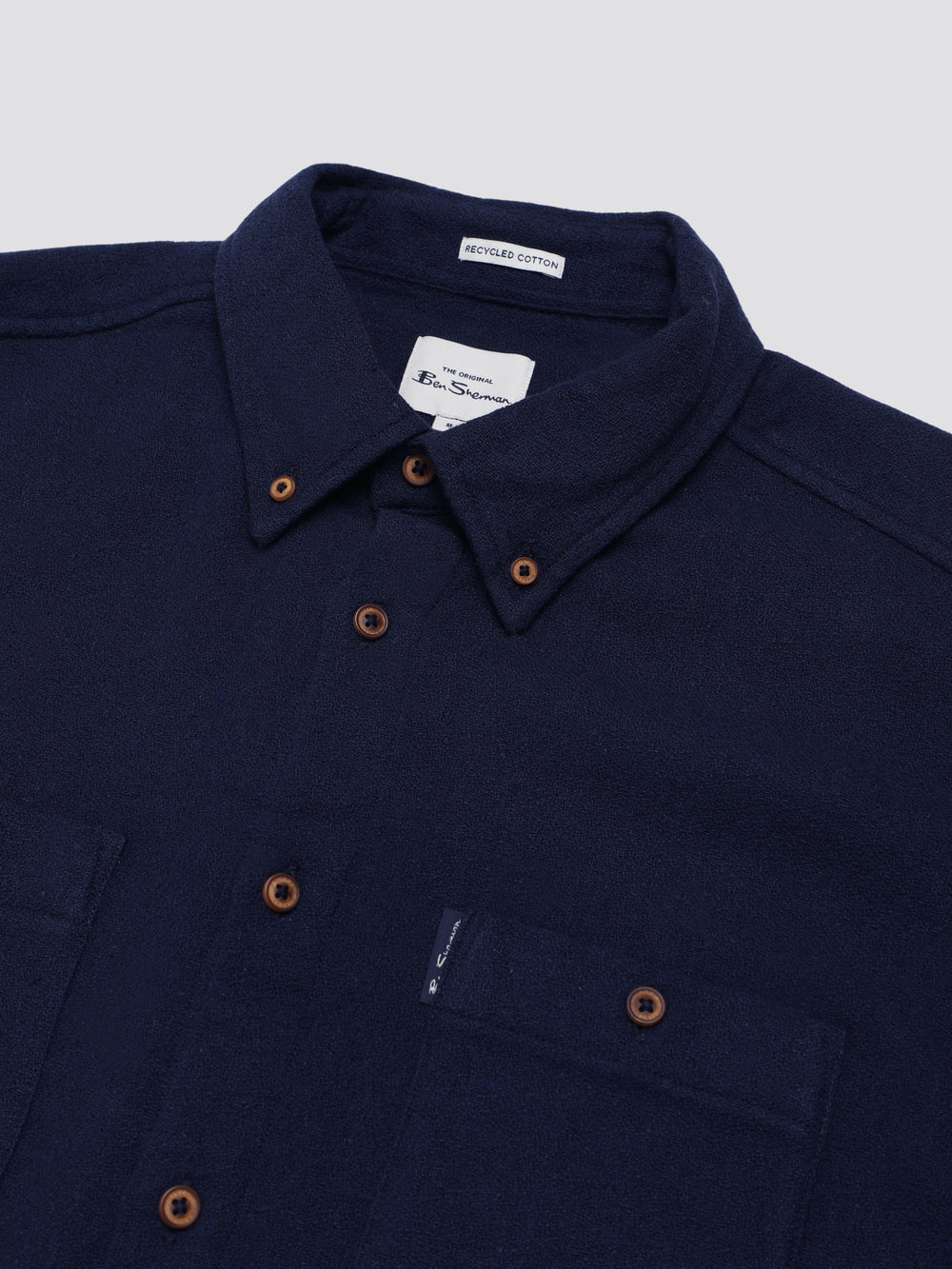 Navy Ben Sherman Signature Boucle Shirts | 275483-IWU