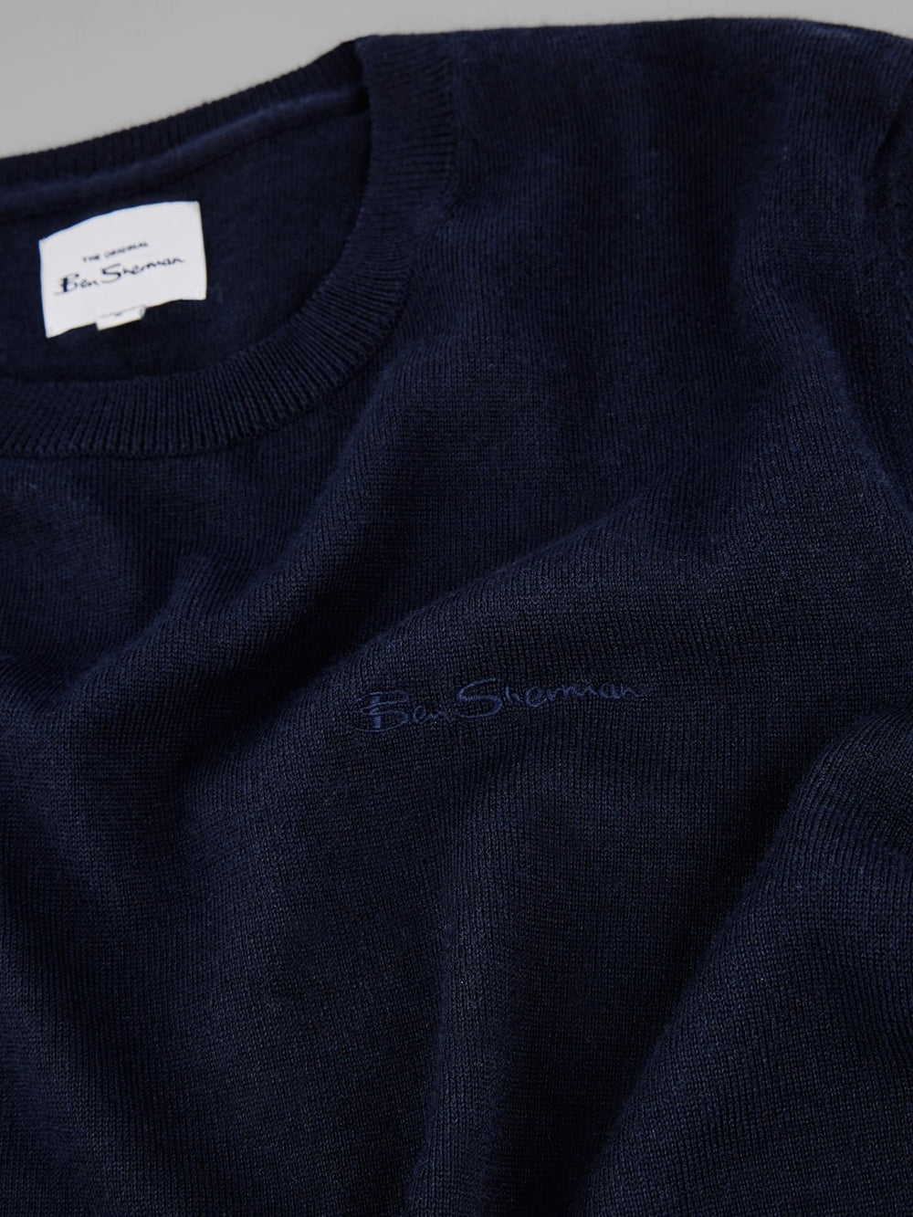 Navy Ben Sherman Signature Crewneck Knitwear | 870536-ARN