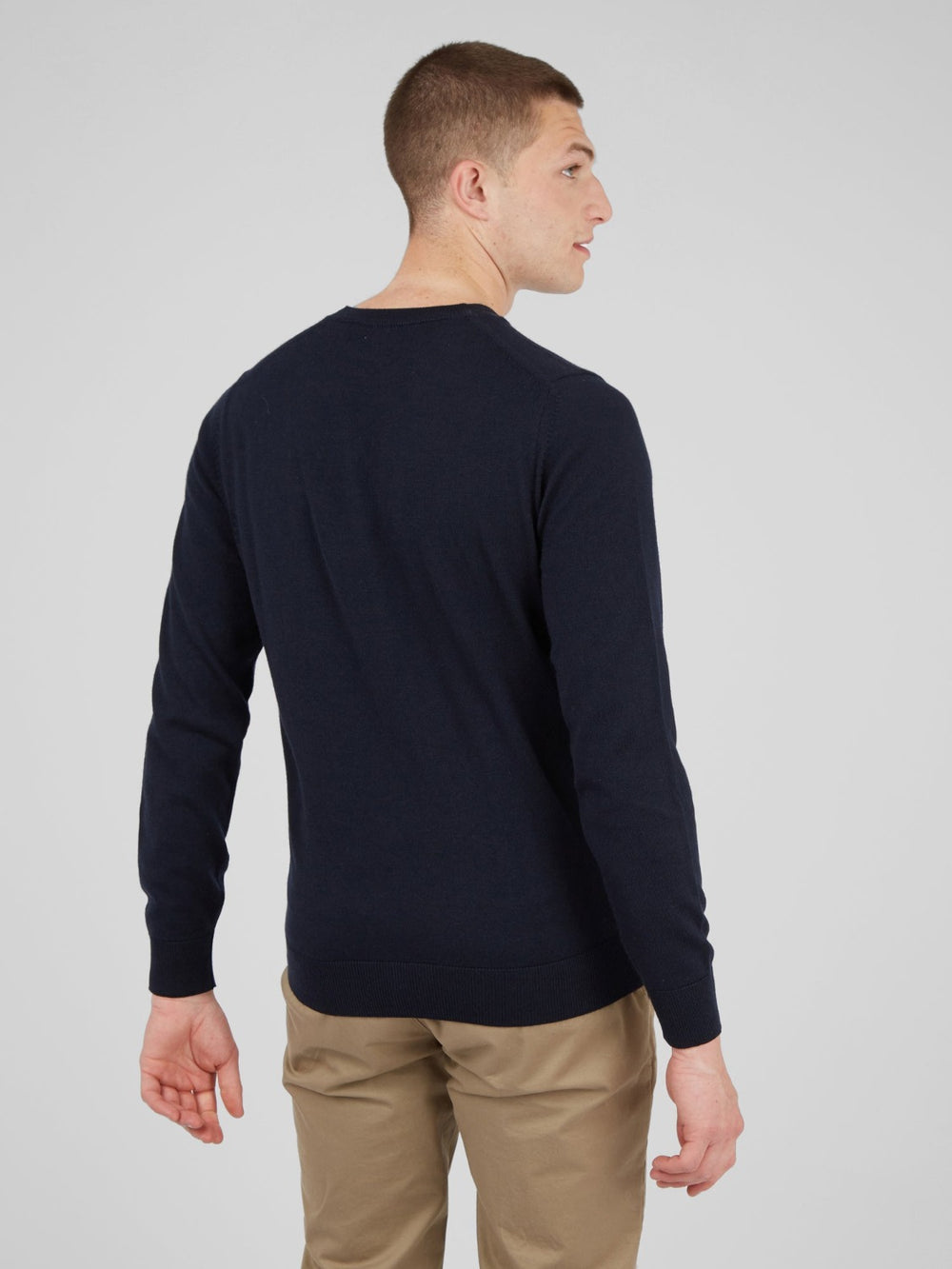 Navy Ben Sherman Signature Crewneck Knitwear | 870536-ARN