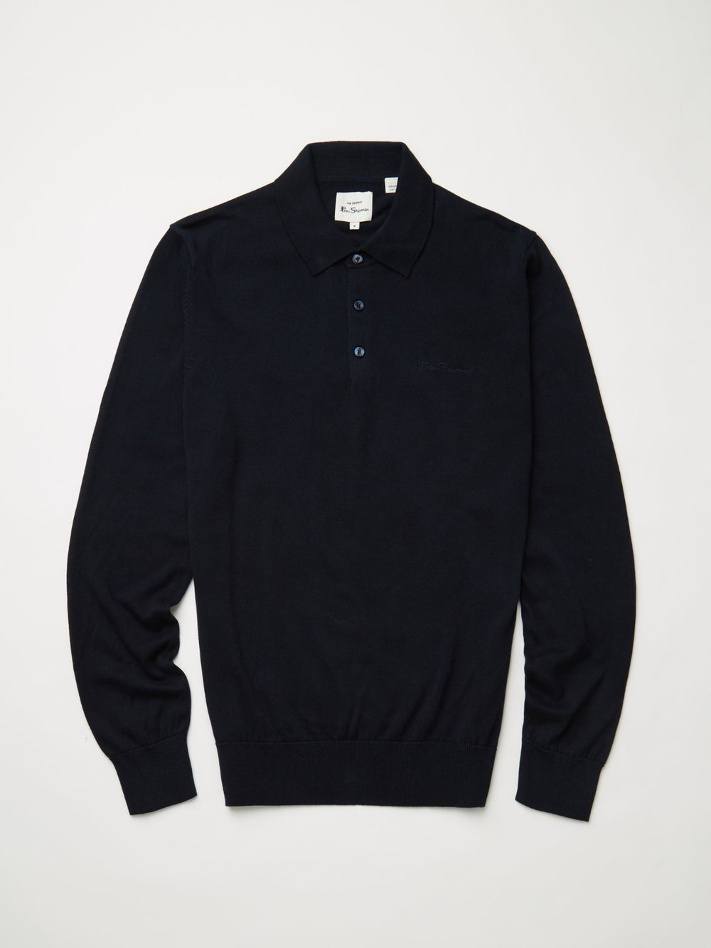 Navy Ben Sherman Signature Long-Sleeve Polo Neck Sweaters | 784913-HUP