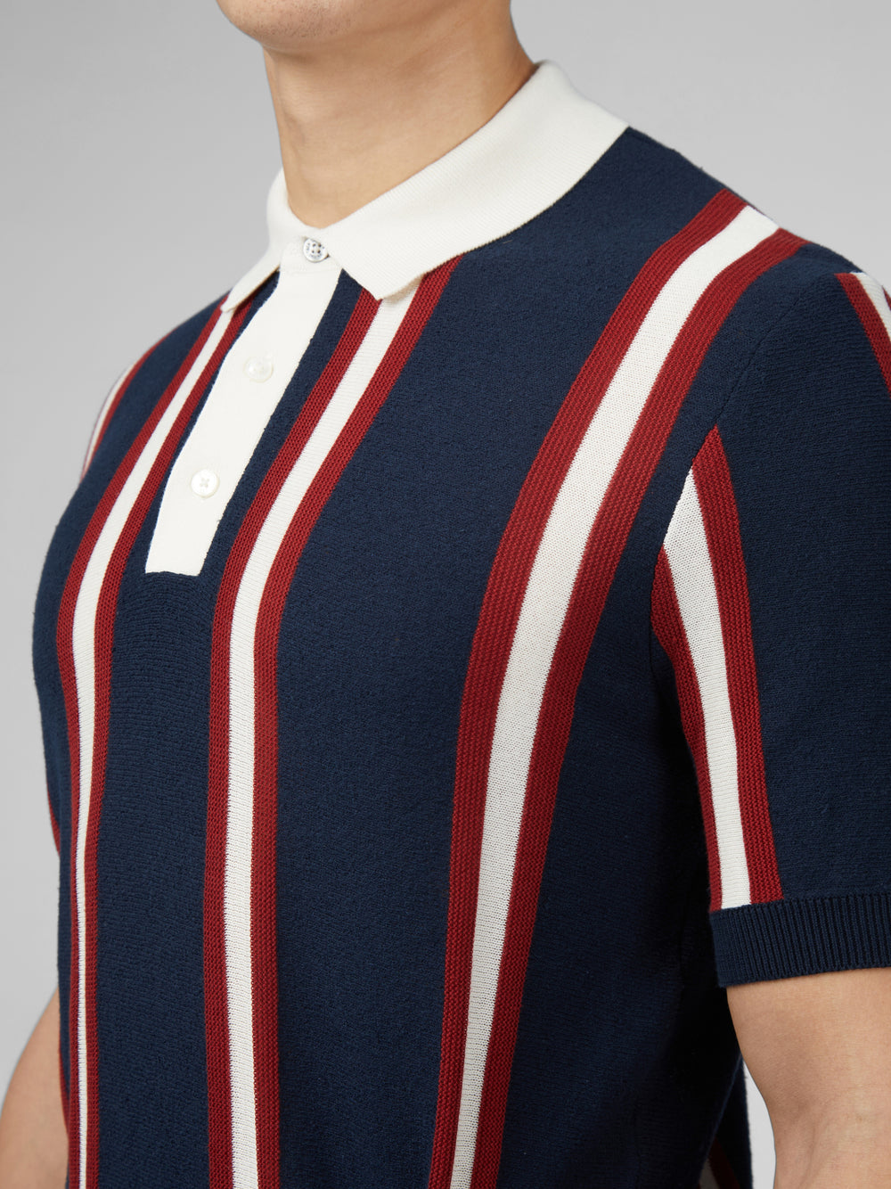 Navy Ben Sherman Signature Mod Rugby Knitwear | 279536-BZL