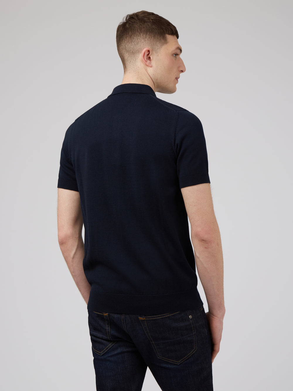 Navy Ben Sherman Signature Polo Neck Sweaters | 104597-BIS