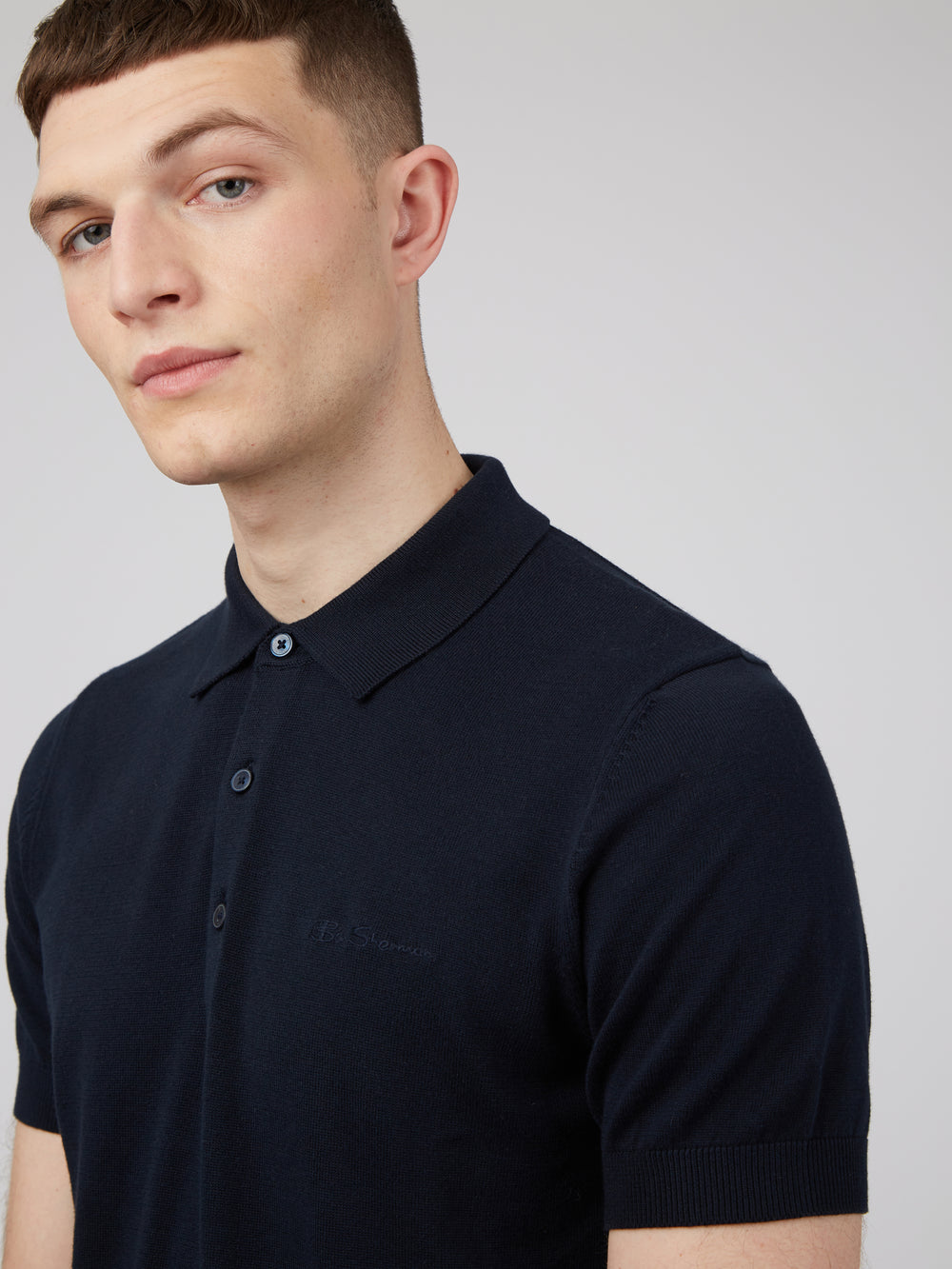 Navy Ben Sherman Signature Polo Neck Sweaters | 104597-BIS