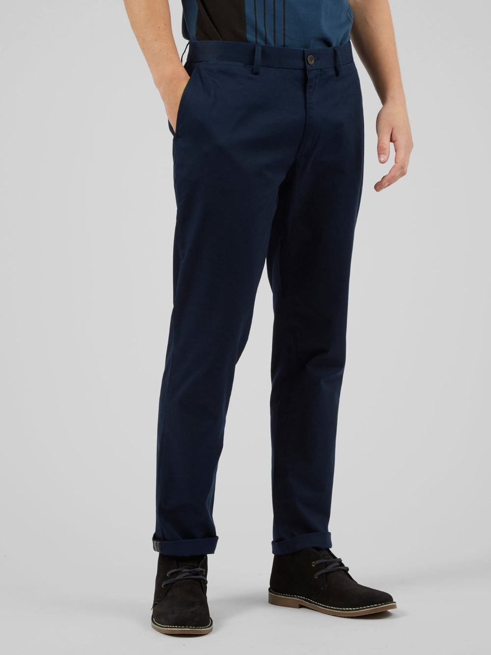 Navy Ben Sherman Signature Slim Stretch Chino Pants | 415308-FNZ