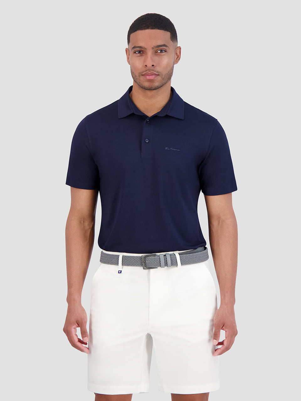 Navy Ben Sherman Solid Air Pique Sports Fit Polo Shirts | 067841-JQU