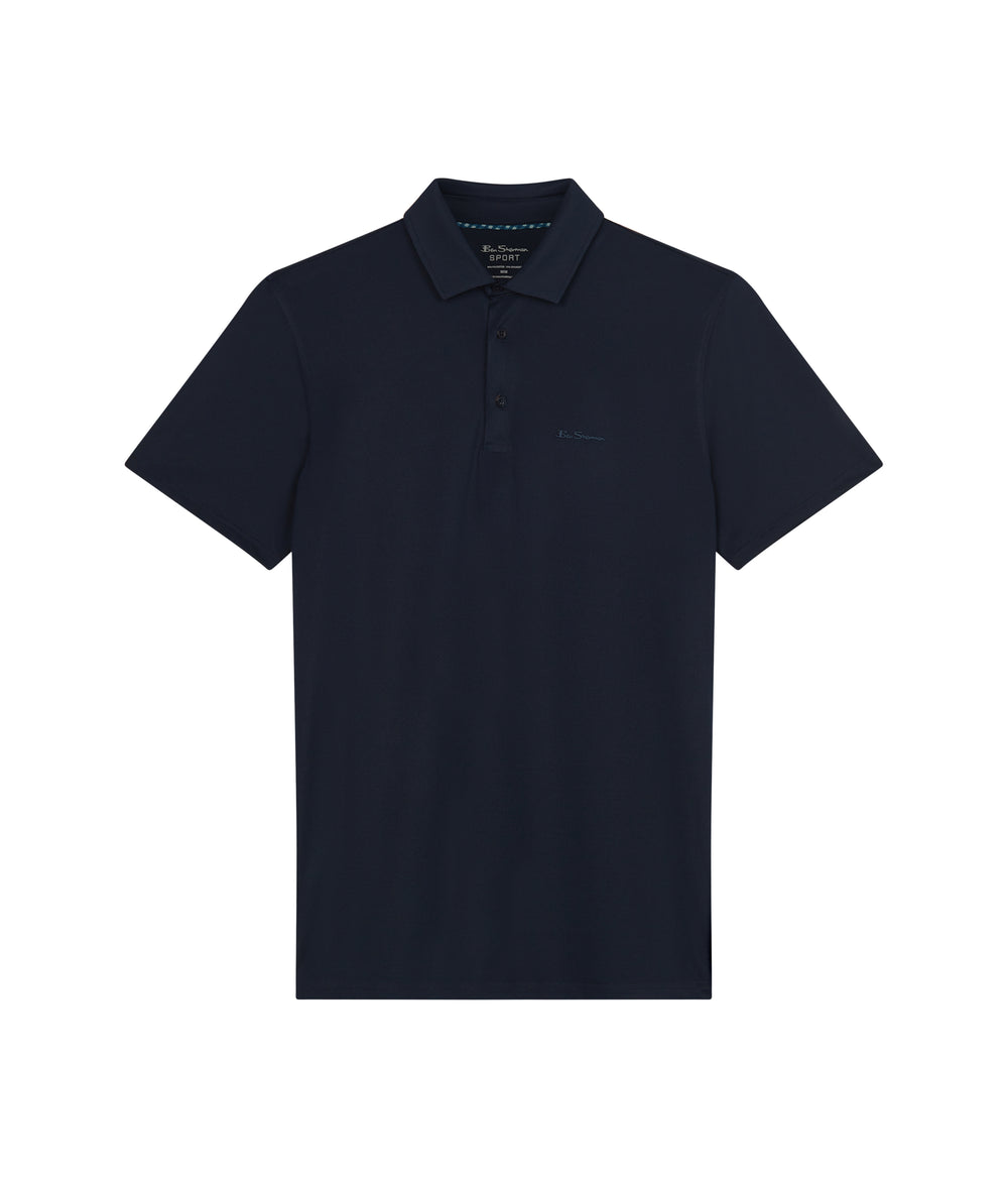 Navy Ben Sherman Solid Air Pique Sports Fit Polo Shirts | 067841-JQU