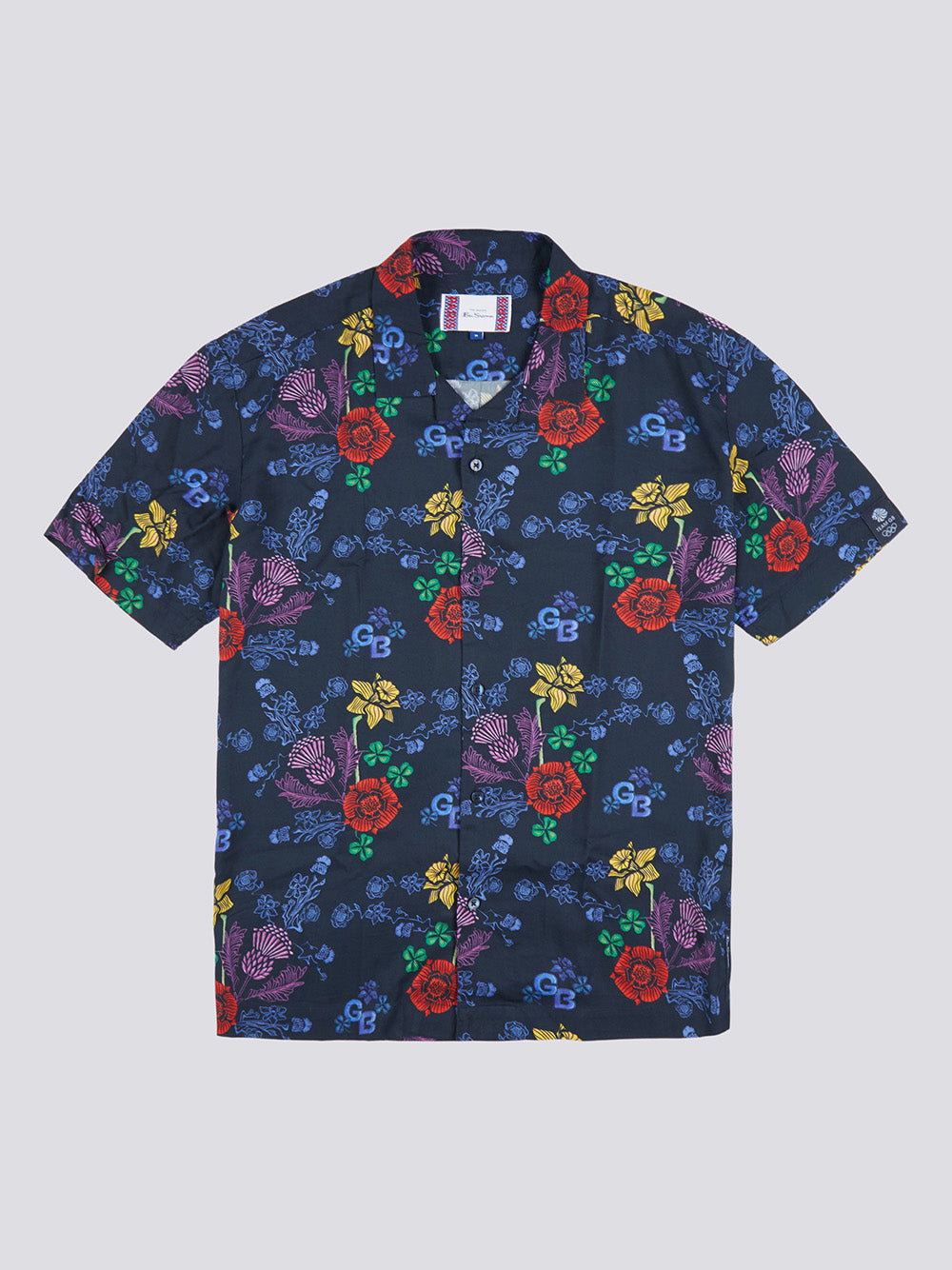 Navy Ben Sherman Team GB Floral Shirts | 164973-VWE