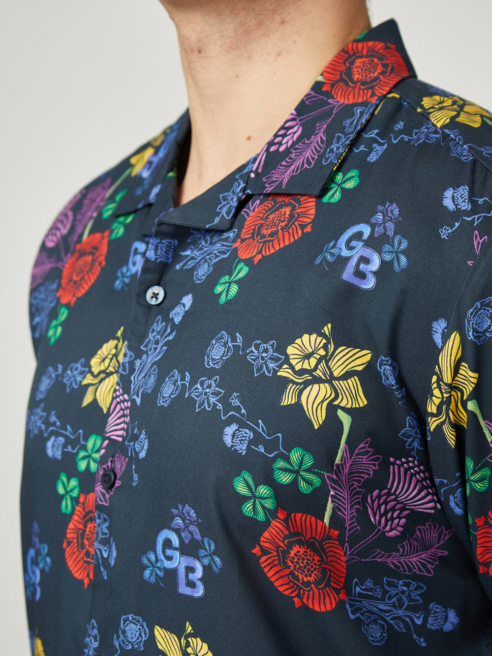 Navy Ben Sherman Team GB Floral Shirts | 164973-VWE