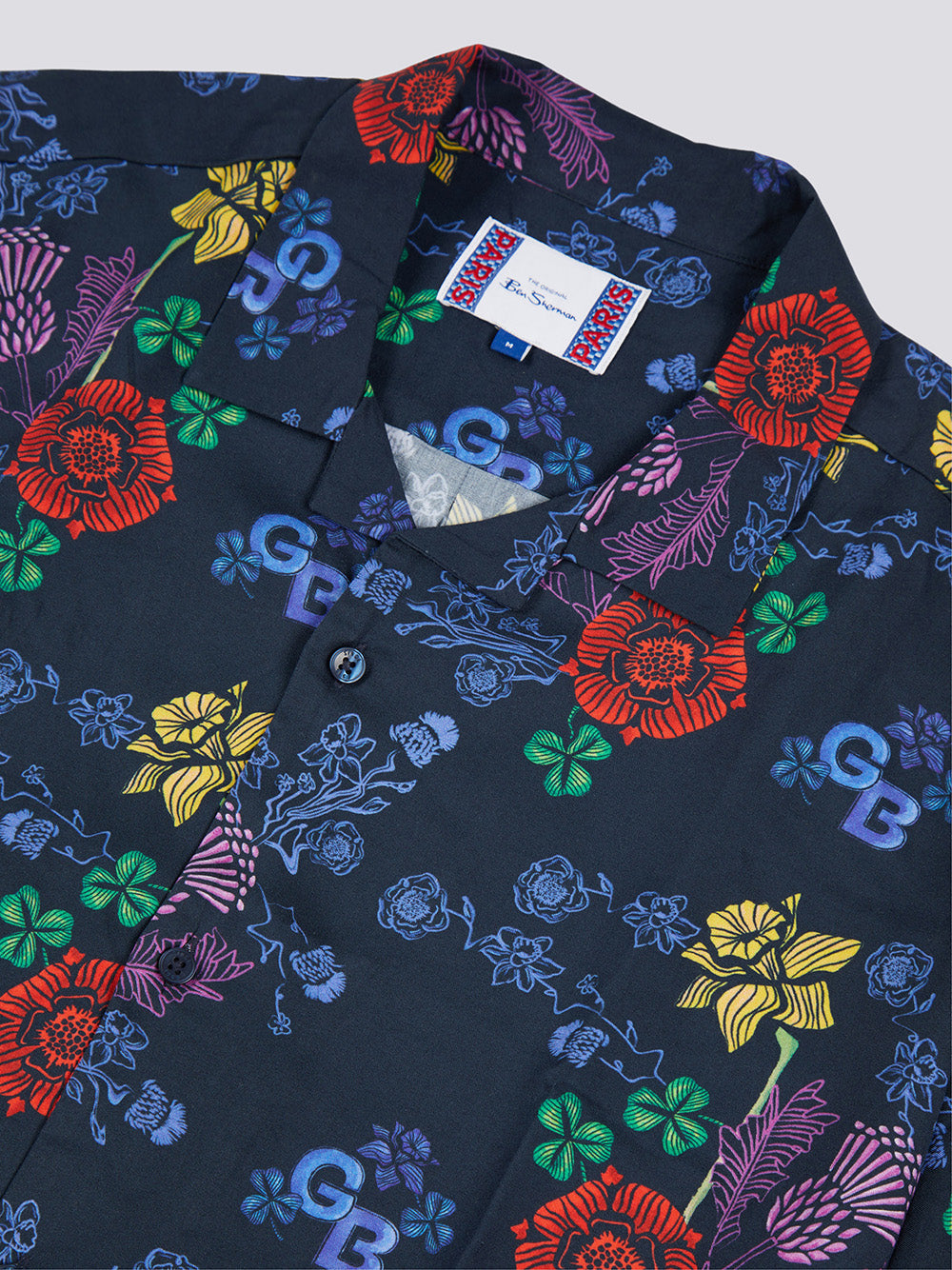 Navy Ben Sherman Team GB Floral Shirts | 164973-VWE