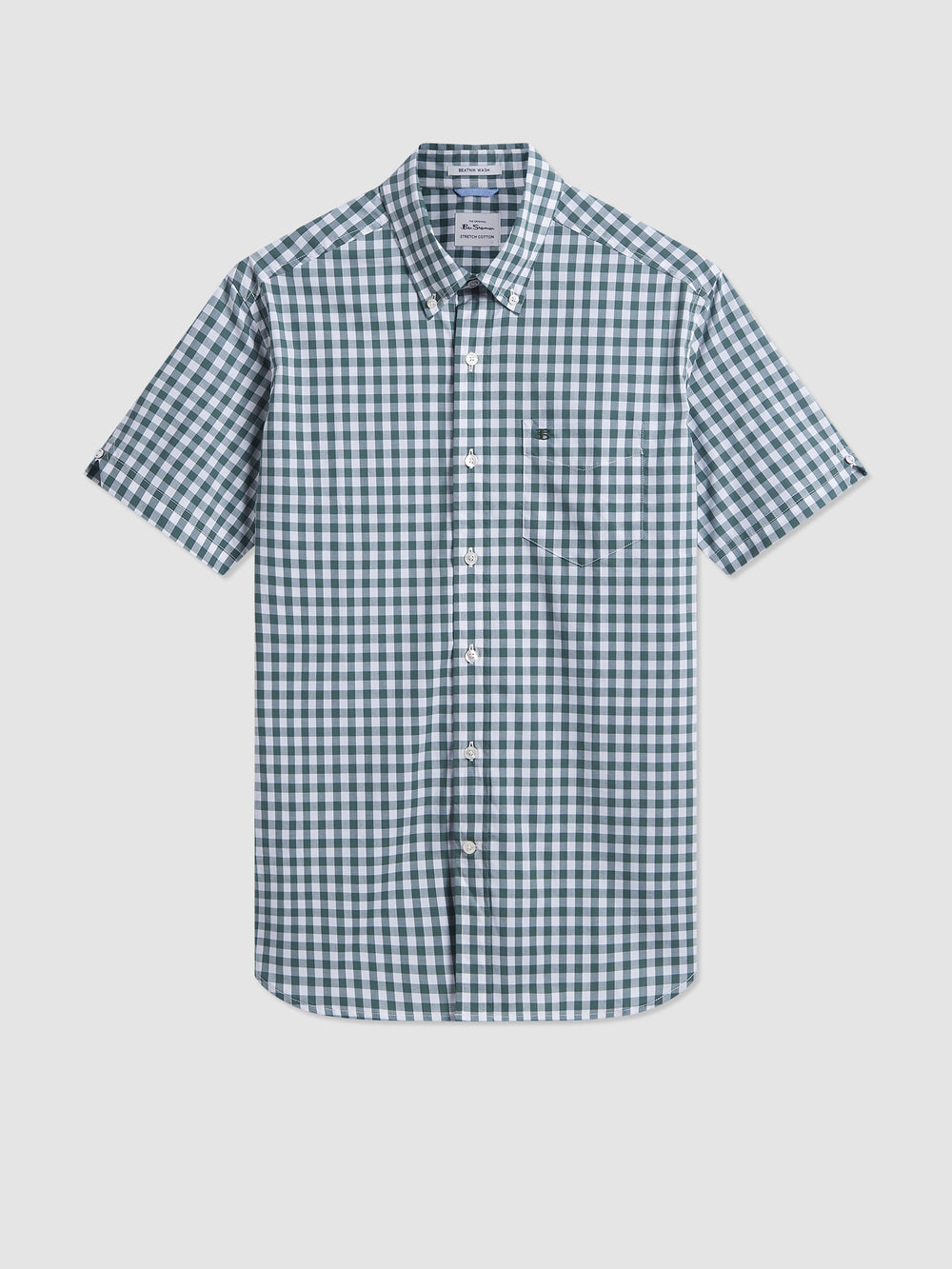 Olive Ben Sherman House Poplin Gingham Shirts | 347201-EAJ