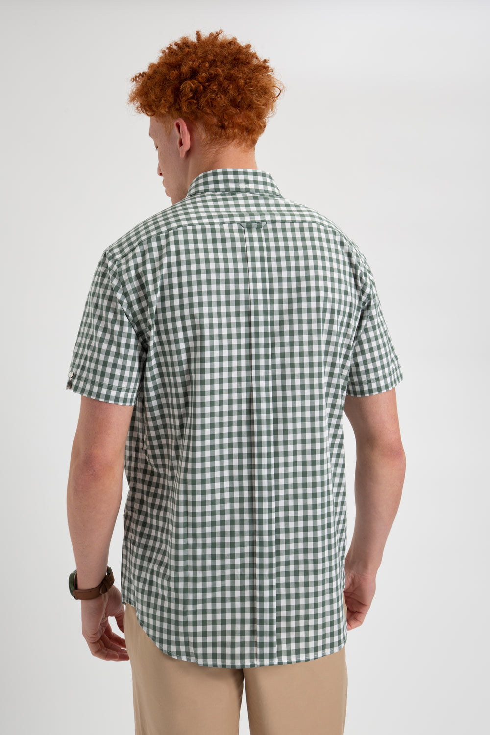 Olive Ben Sherman House Poplin Gingham Shirts | 347201-EAJ