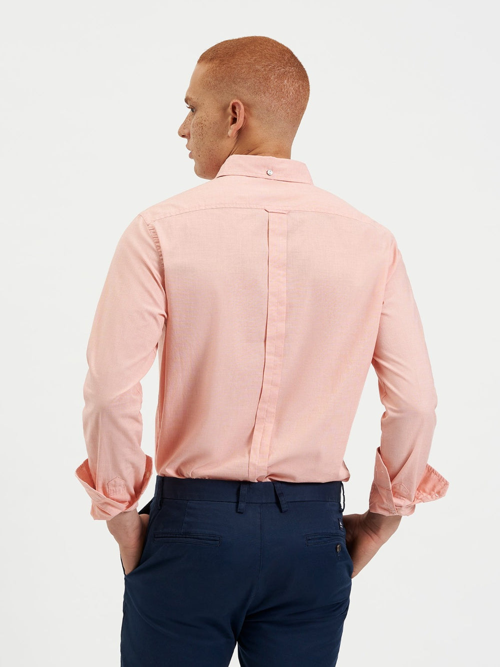 Orange Ben Sherman Beatnik Wash Long-Sleeve Shirts | 857193-PEW